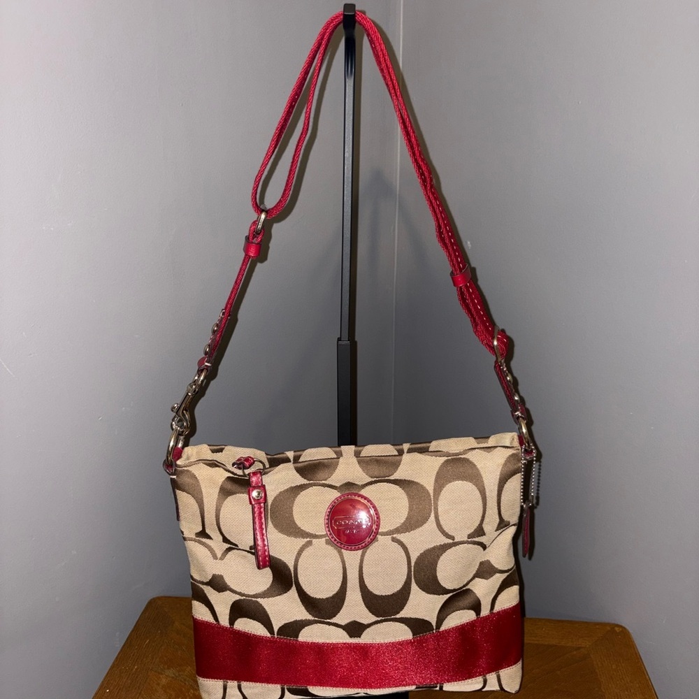 Coach Signature Stripe Crossbody Bag